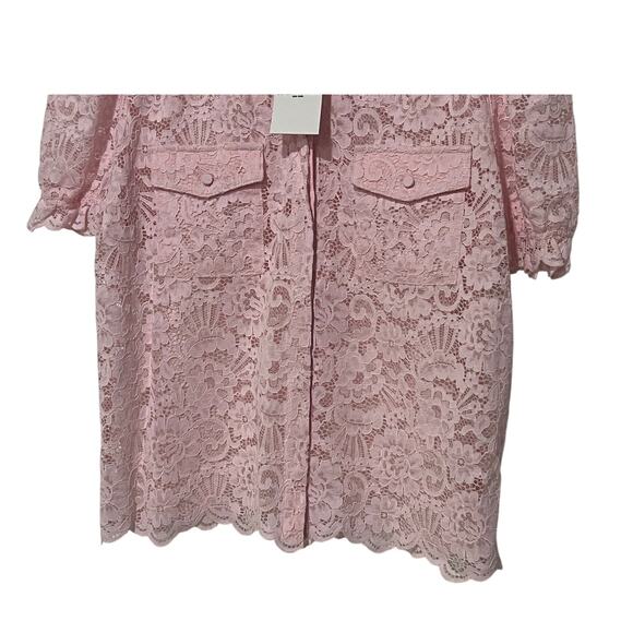 GENERATION LOVE TOP WOMENS XLARGE MINA SHEER LACE BLOUSE BALLET SLIPPER PINK NEW - Picture 8 of 14